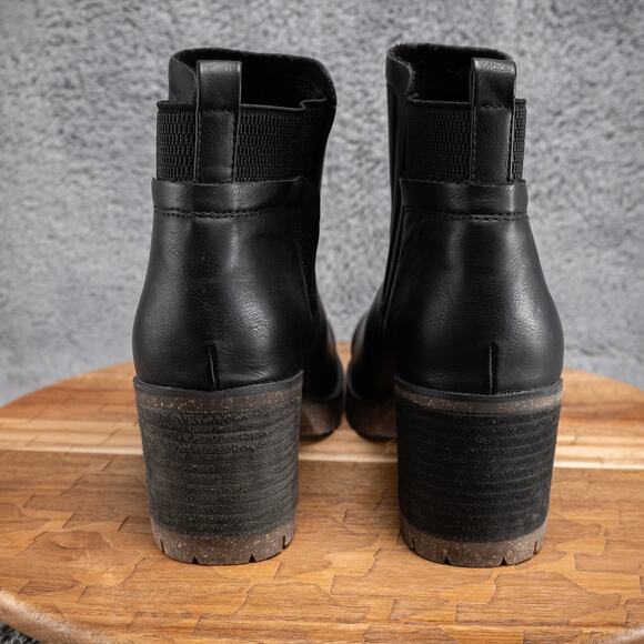 KORKS Elsie Black Faux Leather Booties Block Heel Women’s Size 9.5 MSRP $150 - Picture 4 of 7